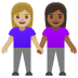 women holding hands, medium-light skin tone, medium-dark skin tone